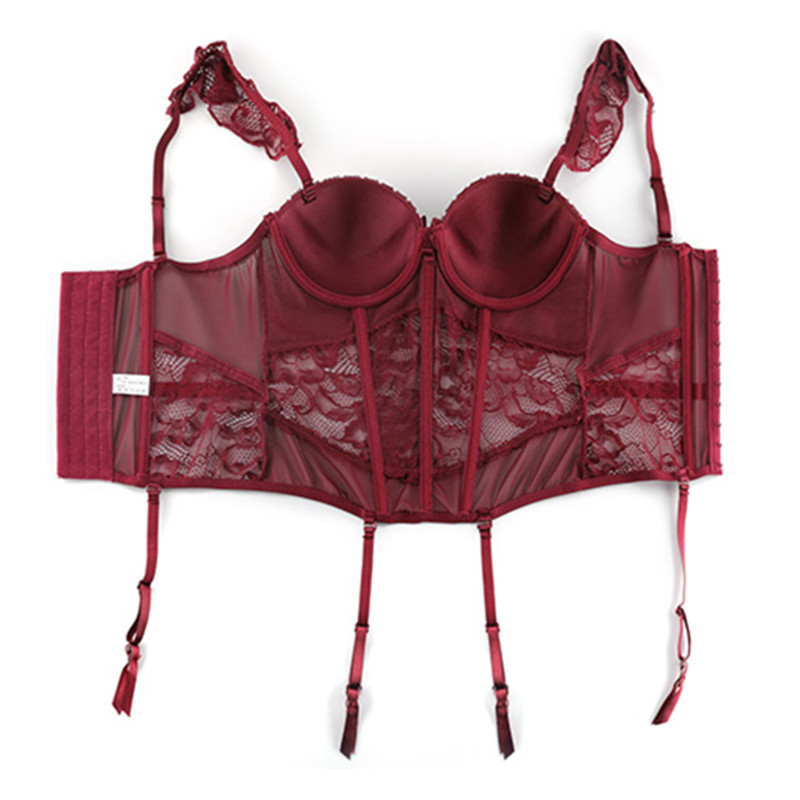 Lace fishbone corset underwear set