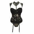 Lace fishbone corset underwear set