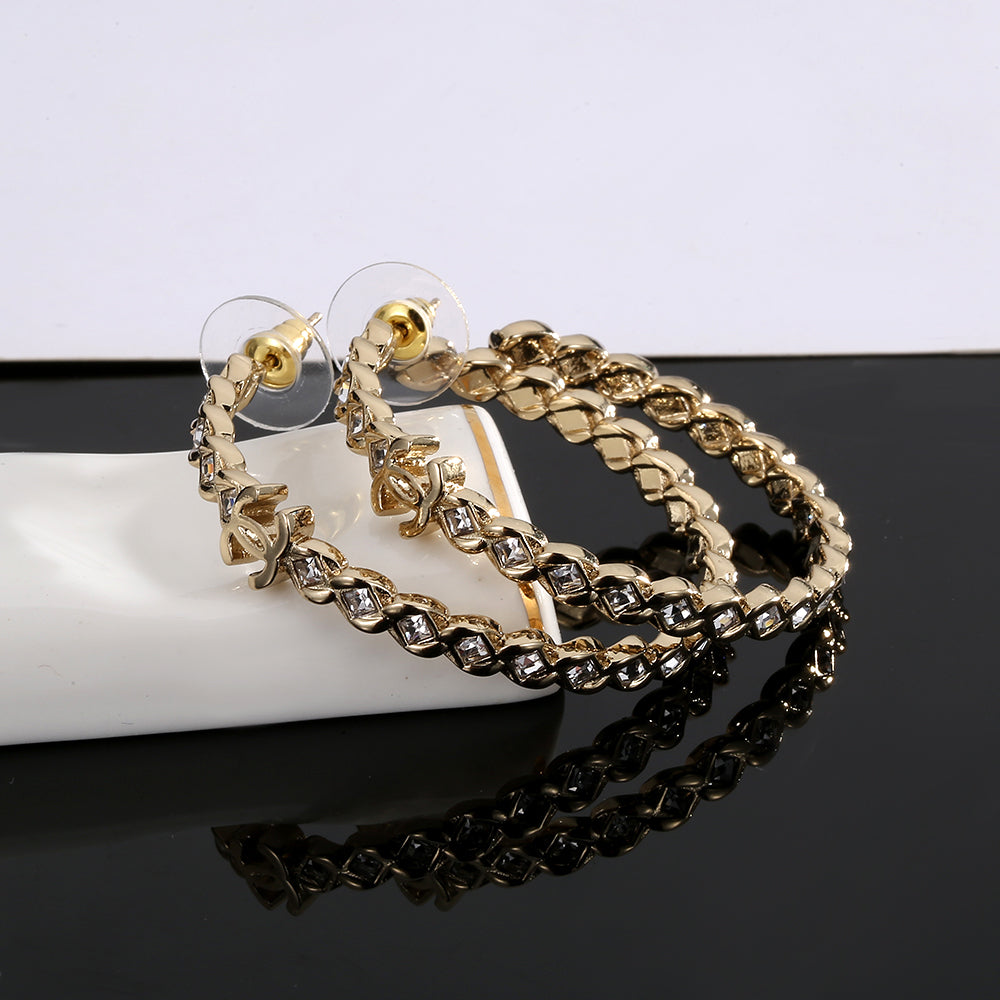 18K  Chanel Crystal Earrings