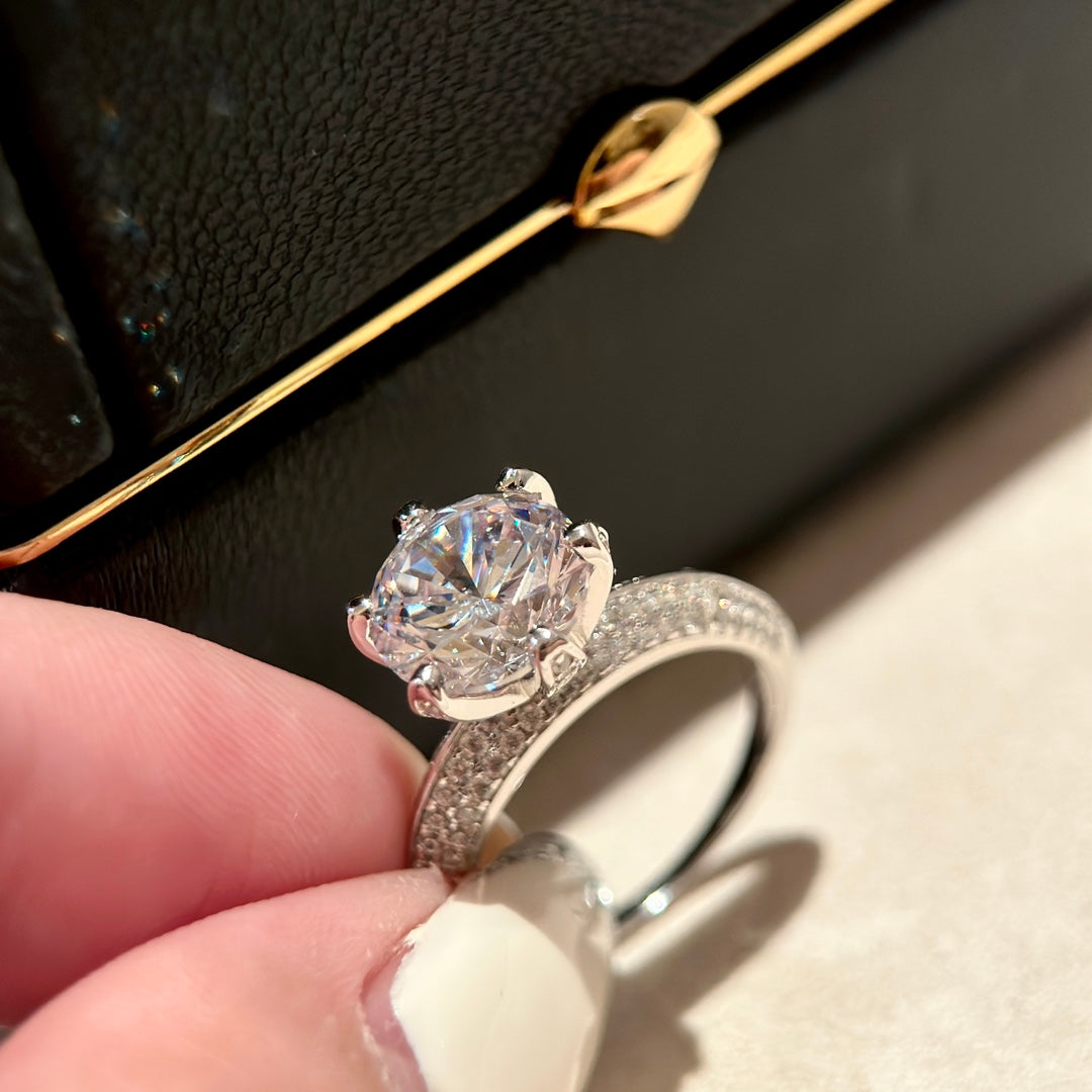 18K Tiffany Pave Tiffany Setting Engagement Ring
